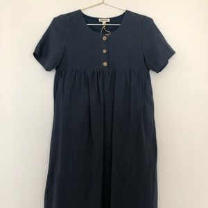 Button front midi dress
